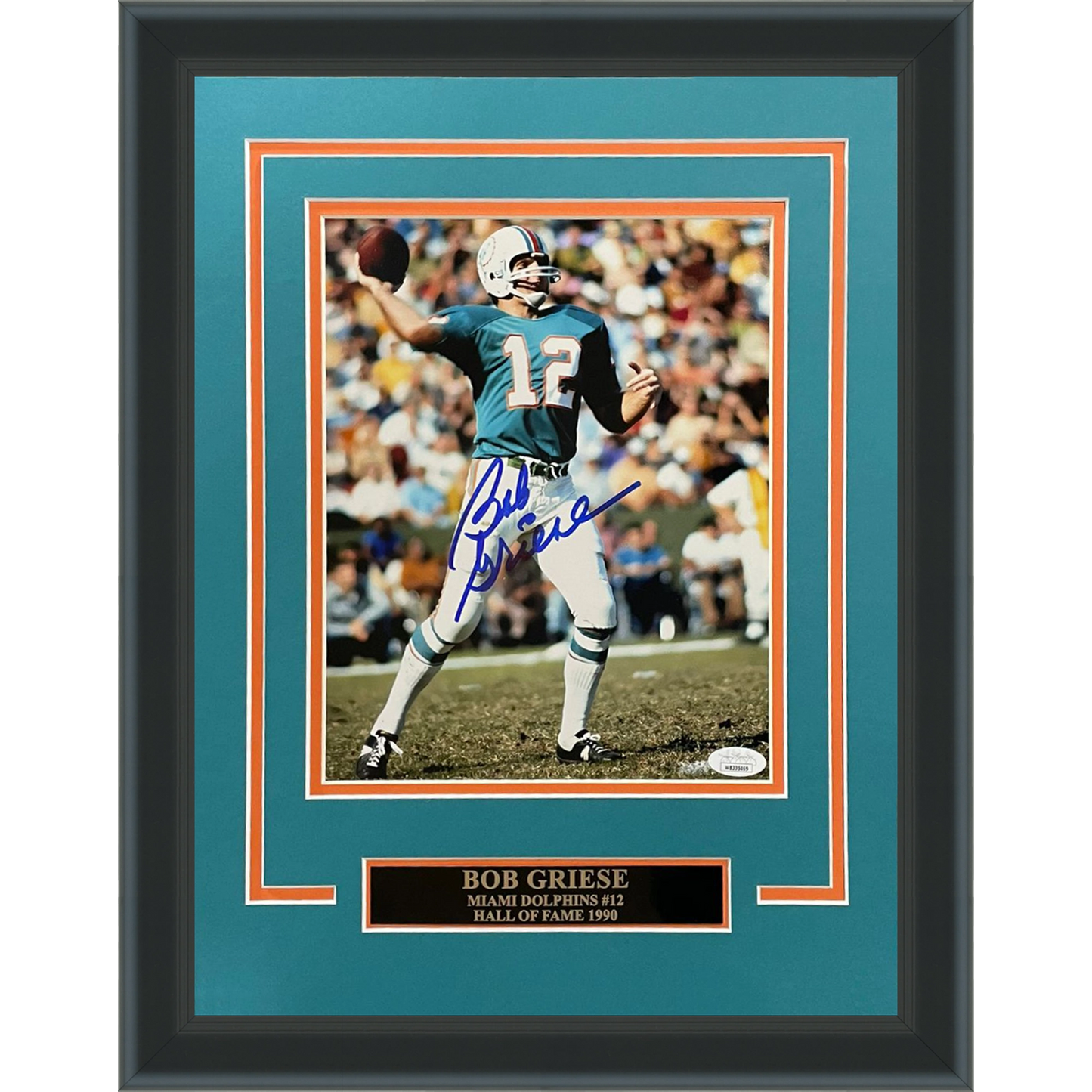 Bob Griese Autographed Miami Dolphins Deluxe Framed 8x10 Photo - Beckett