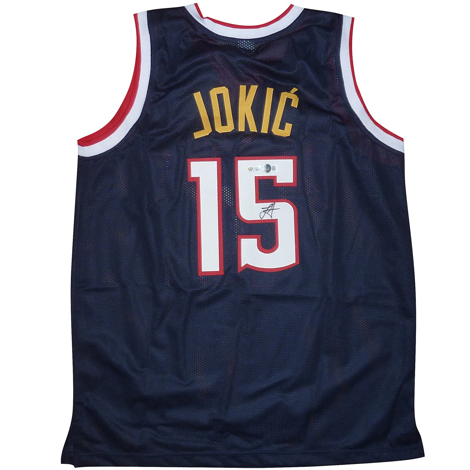 Nikola Jokic Autographed Denver (Blue #15) Jersey - Beckett