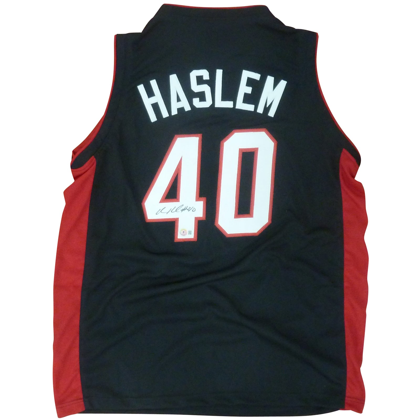 Udonis Haslem Autographed Miami (Black #40) Custom Jersey - Beckett