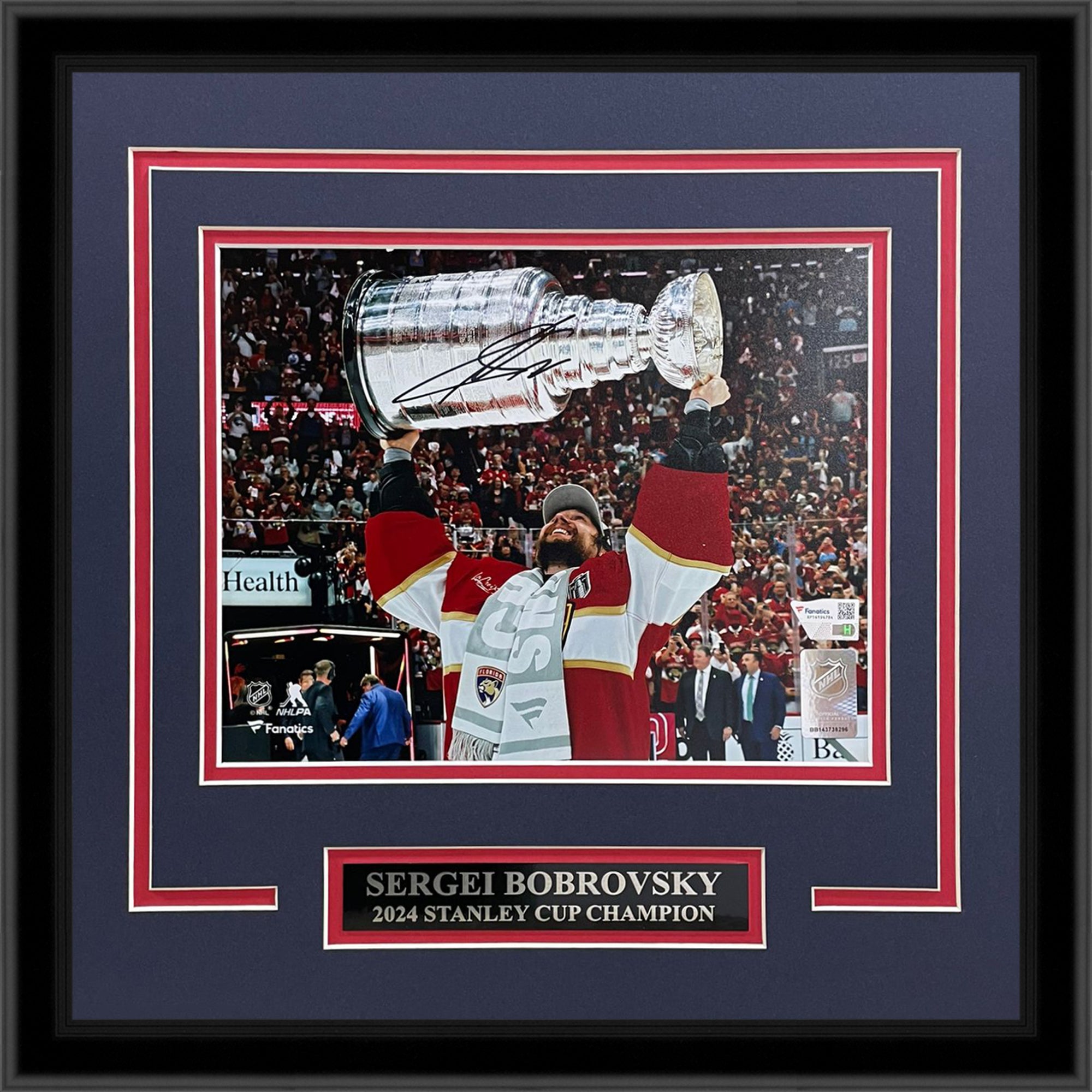 Sergei Bobrovsky Autographed Florida Panthers (Stanley Cup Trophy) Deluxe Framed 8x10 Photo Fanatics