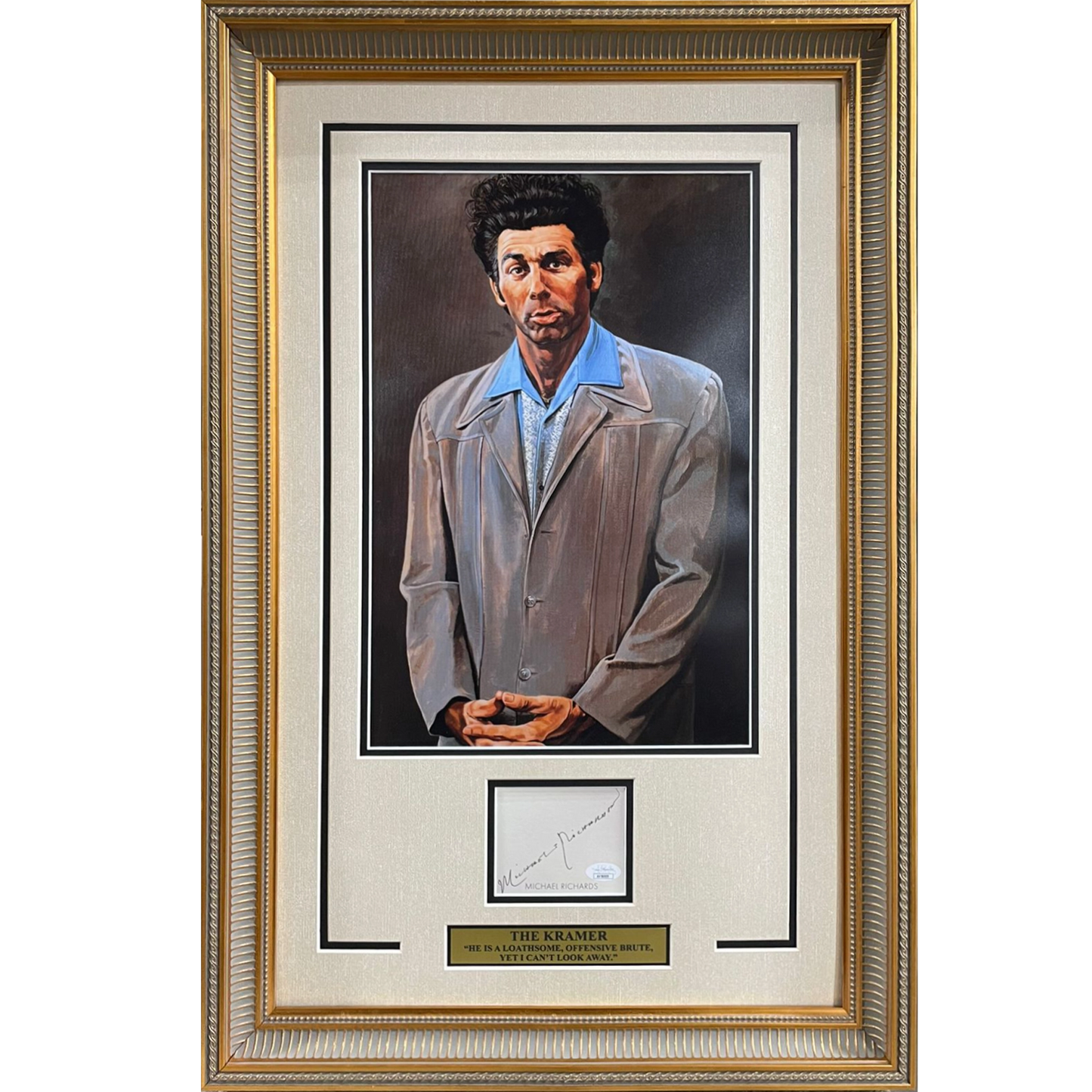 Michael Richards Autographed Seinfeld Deluxe Framed The Kramer 11x17 Artwork Poster Piece - JSA