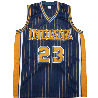 Ron Artest Autographed Indiana (Blue #23) Custom Basketball Jersey - Beckett