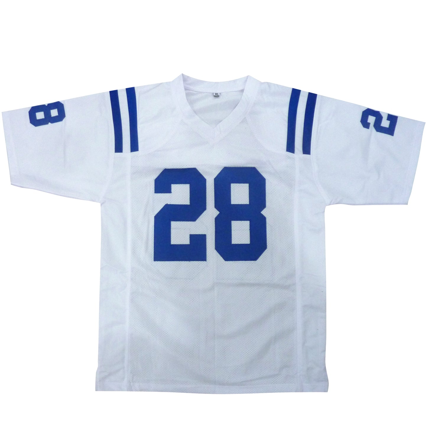 Marshall Faulk Autographed Indianapolis Colts (White #28) Custom Jersey - Beckett