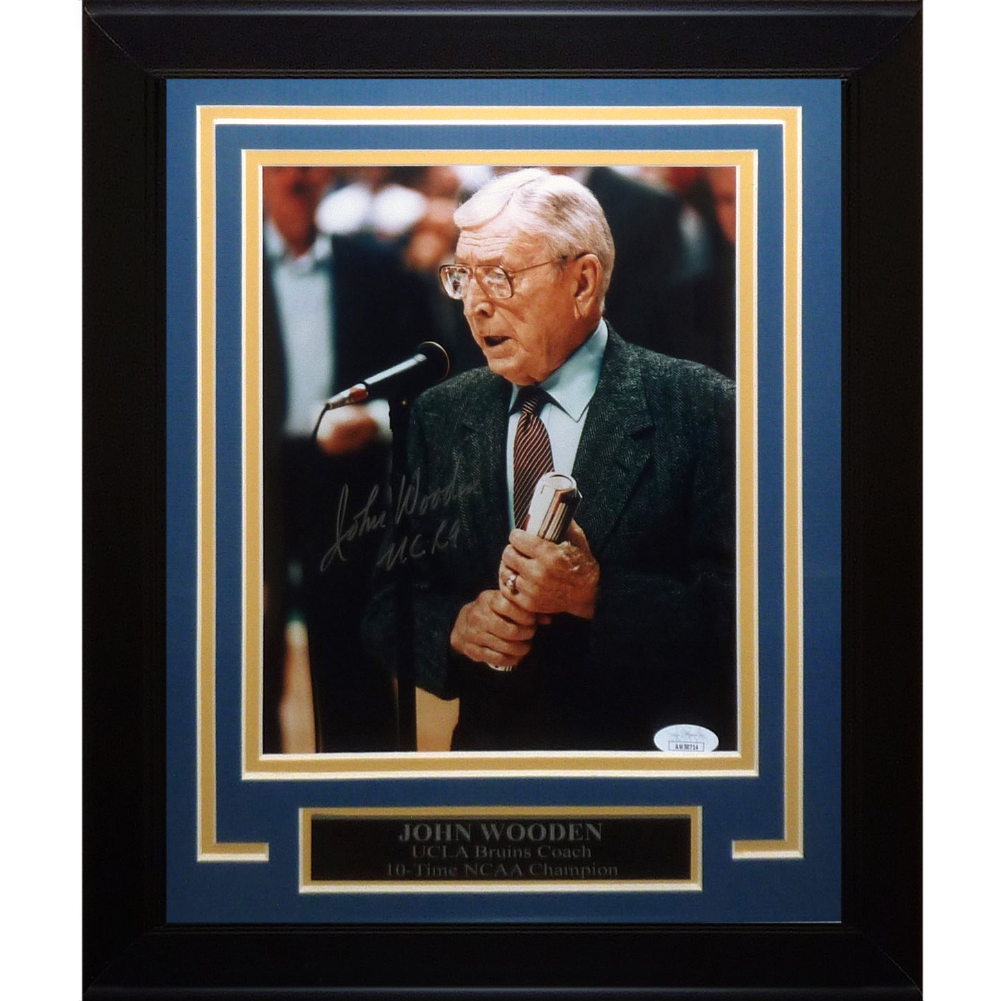 John Wooden Autographed UCLA Bruins Deluxe Framed 8x10 Photo - JSA