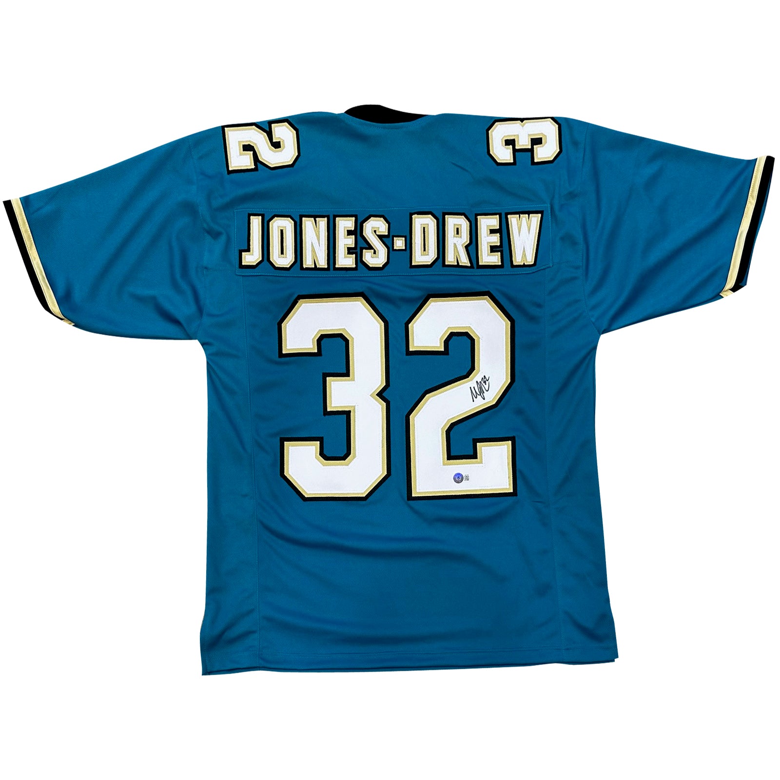 Maurice Jones-Drew Autographed Jacksonville (Teal #32) Custom Jersey - Beckett