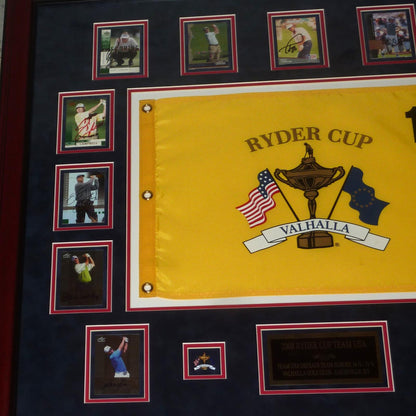 2008 Ryder Cup Team USA Signed Deluxe Framed Piece with Autographed Golf Cards - 13 Team Member Signatures