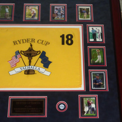 2008 Ryder Cup Team USA Signed Deluxe Framed Piece with Autographed Golf Cards - 13 Team Member Signatures