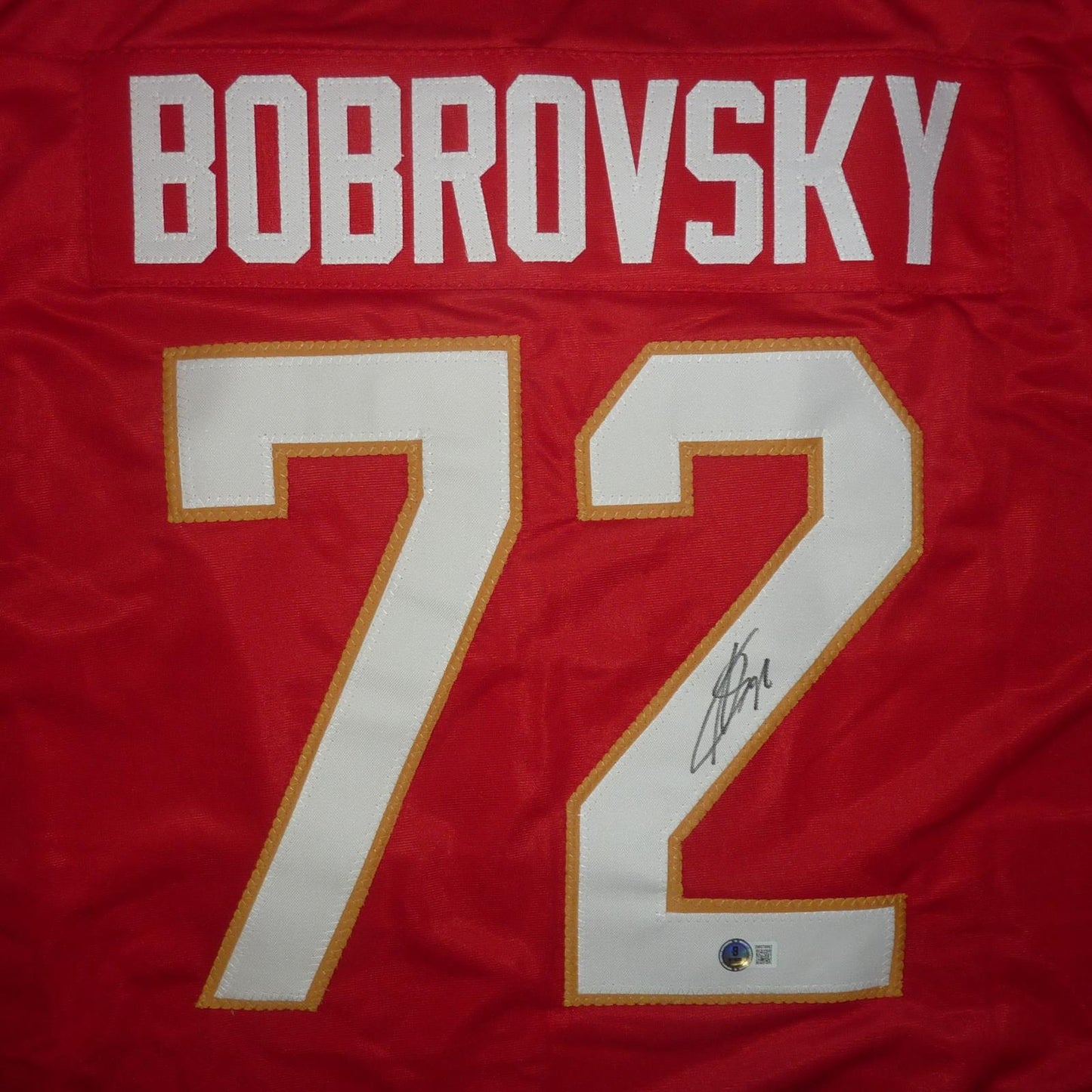 Sergei Bobrovsky Autographed Florida (Red #72) Custom Hockey Jersey - Beckett