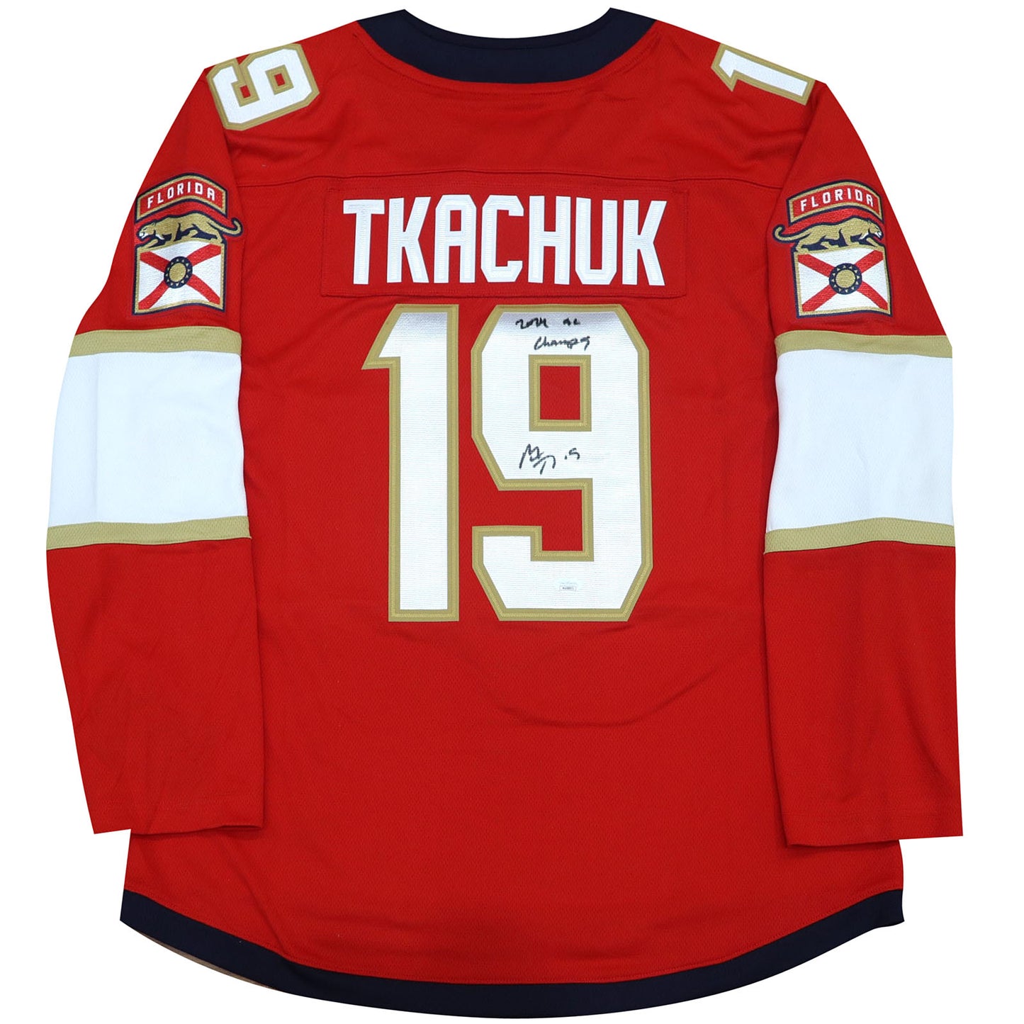 Matthew Tkachuk Autographed Florida Panthers (Red #19) Fanatics NHL Hockey Jersey w/ "24 SC Champs" - JSA