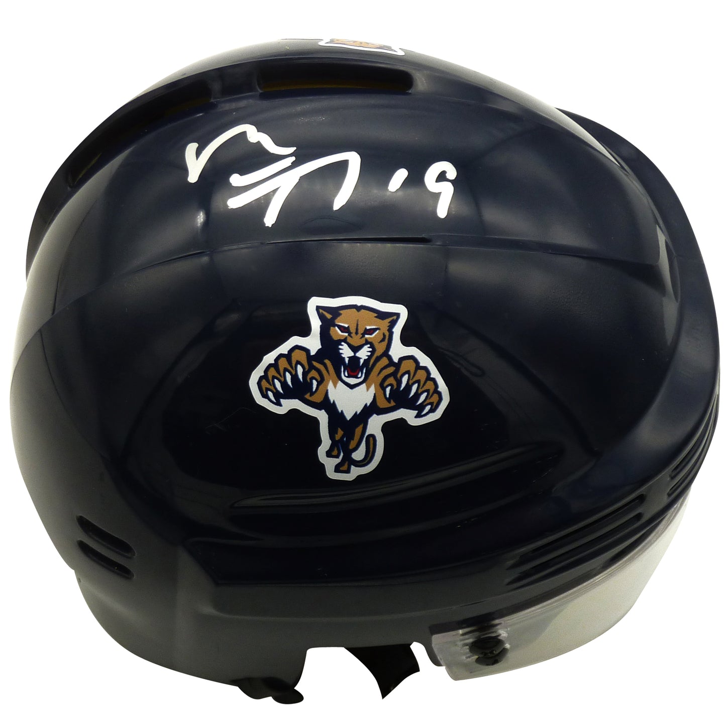 Matthew Tkachuk Autographed Florida Panthers Navy Blue Mini Hockey Helmet - JSA