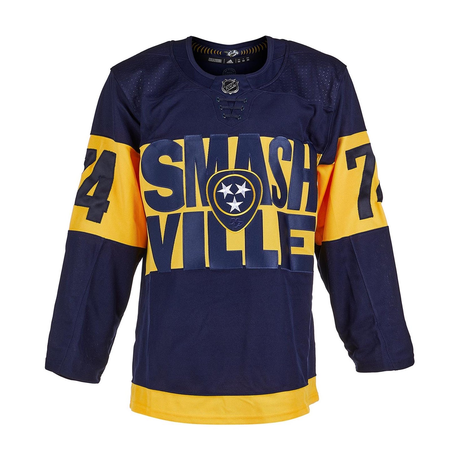 Juuse Saros Autographed Nashville Predators (Smashville Stadium Series #74) Adidas Jersey