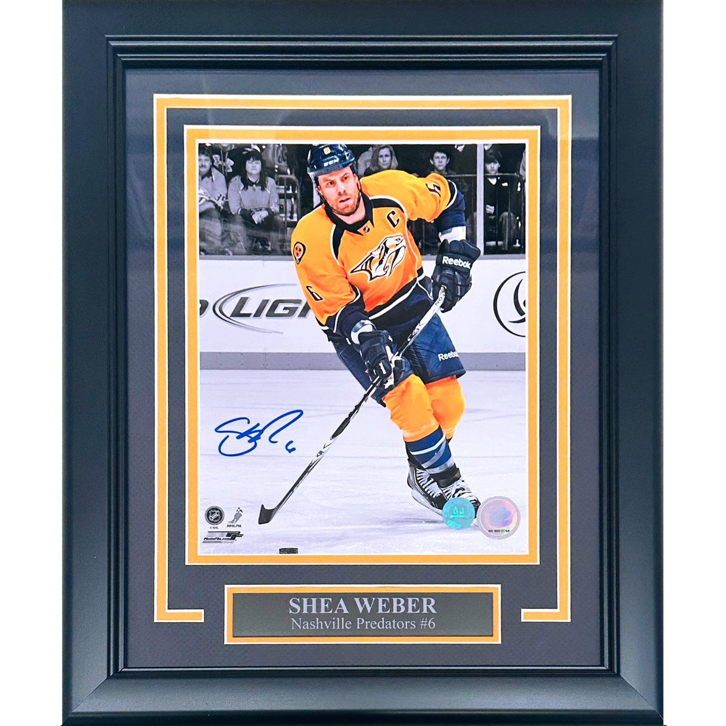 Shea Weber Autographed Nashville Predators Deluxe Framed 8x10 Photo - AJ