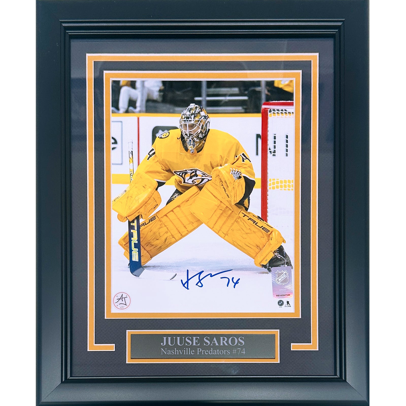 Juuse Saros Autographed Nashville Predators Deluxe Framed 8x10 Photo - AJ