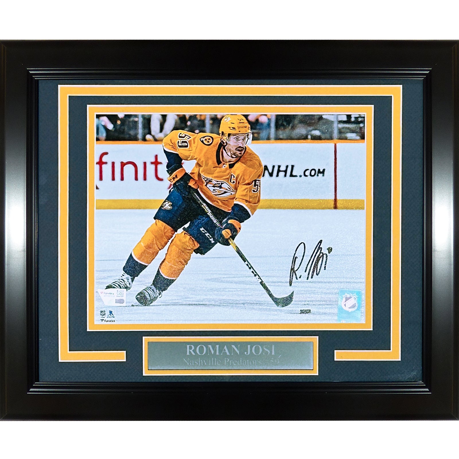 Roman Josi Autographed Nashville Predators (Horiz Action) Deluxe Framed 8x10 Photo - Fanatics