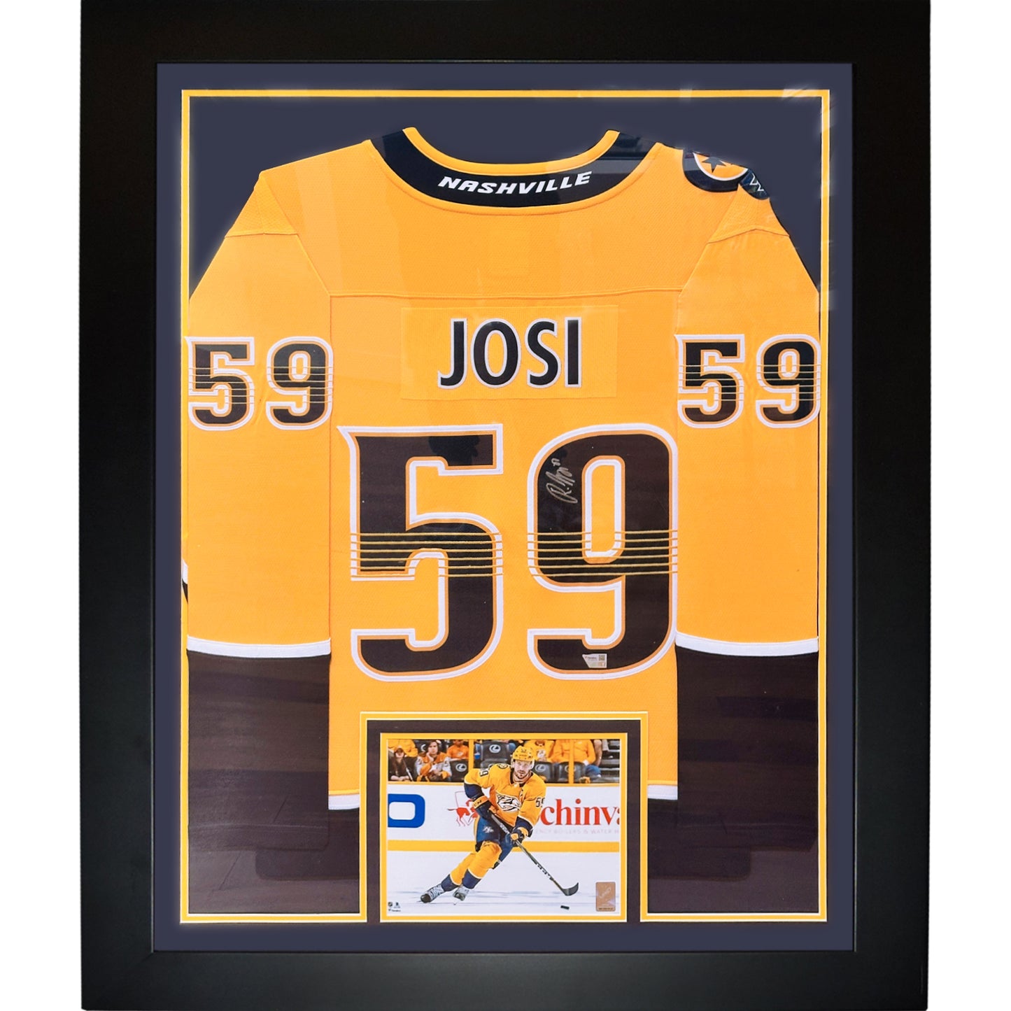 Roman Josi Autographed Nashville Predators (Gold #59) Framed Jersey - Fanatics