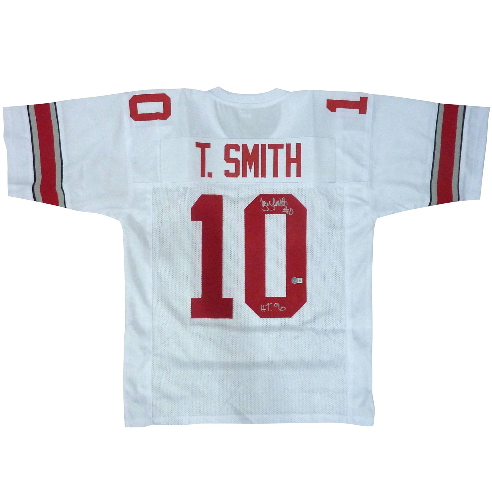 Troy Smith Autographed Ohio State Buckeyes (White #10) Custom Jersey w/ 