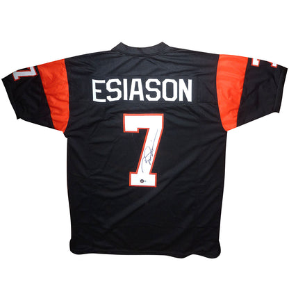 Boomer Esiason Autographed Cincinnati (Black #7) Custom Jersey - Beckett