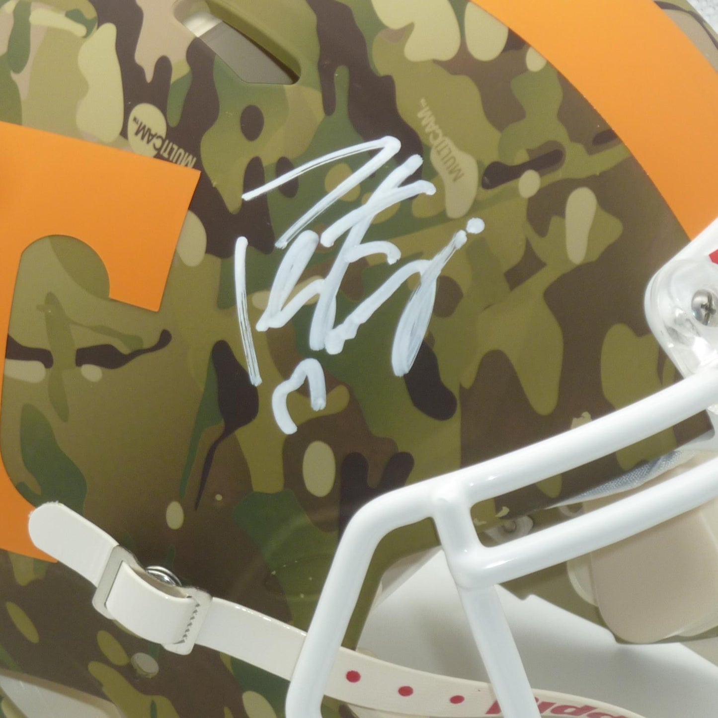 Peyton Manning Autographed Tennessee Vols (CAMO Alternate) Deluxe Full-Size Replica Helmet - Fanatics