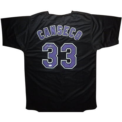 Jose Canseco Autographed Tampa Bay (Black #33) Custom Jersey- JSA