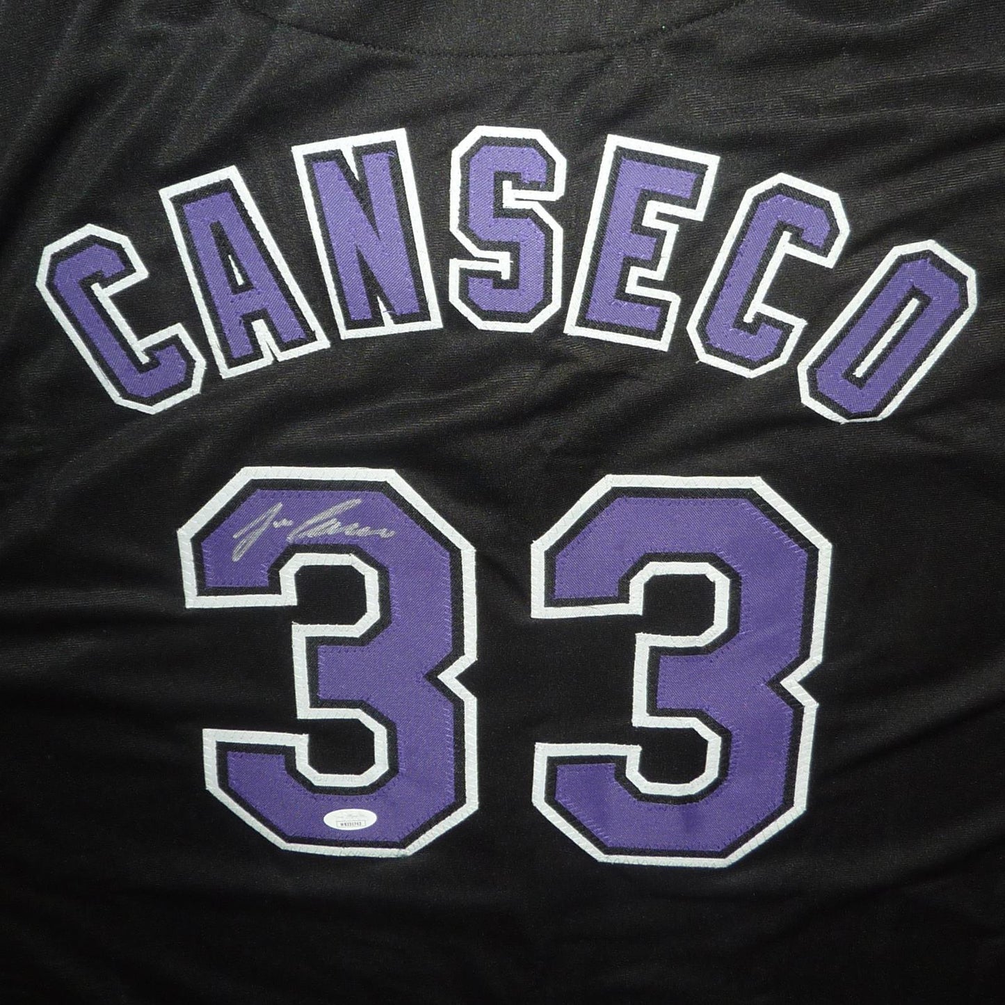 Jose Canseco Autographed Tampa Bay (Black #33) Custom Jersey- JSA