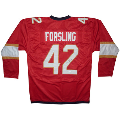 Gustav Forsling Autographed Florida (Red #42) Custom Hockey Jersey - JSA