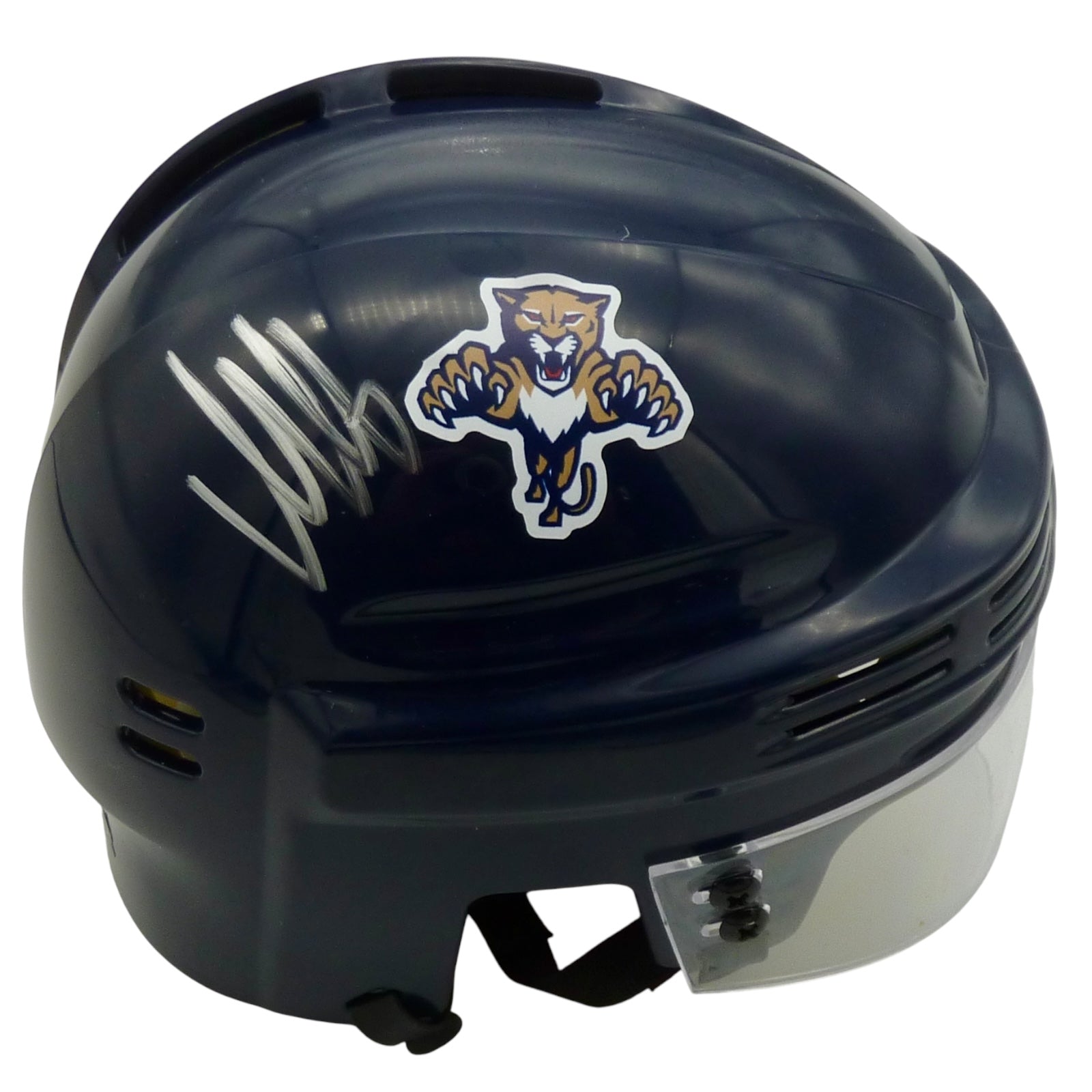 Aleksander Barkov Autographed Florida Panthers Navy Blue Mini Hockey Helmet - JSA