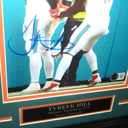 Tyreek Hill Autographed Miami Dolphins (Handcuffs Celebration Color) Deluxe 8x10 Photo Beckett