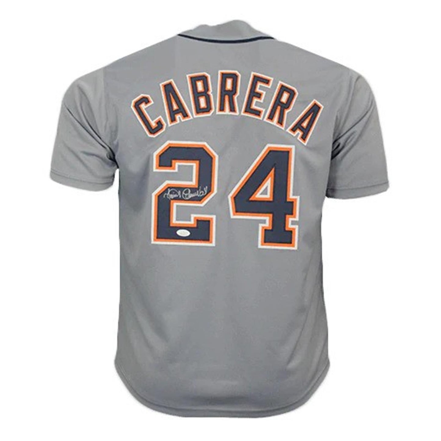 Miguel Cabrera Autographed Detroit (Gray #24) Custom Jersey JSA