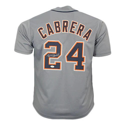 Miguel Cabrera Autographed Detroit (Gray #24) Custom Jersey JSA