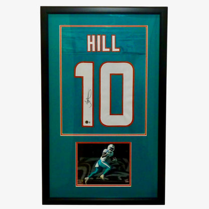 Tyreek Hill Autographed Miami Dolphins (Aqua #10) Jersey Display Frame - Beckett