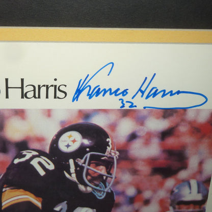 Franco Harris Autographed Pittsburgh Steelers Deluxe Framed 8.5x5.5 Mini Poster - Beckett