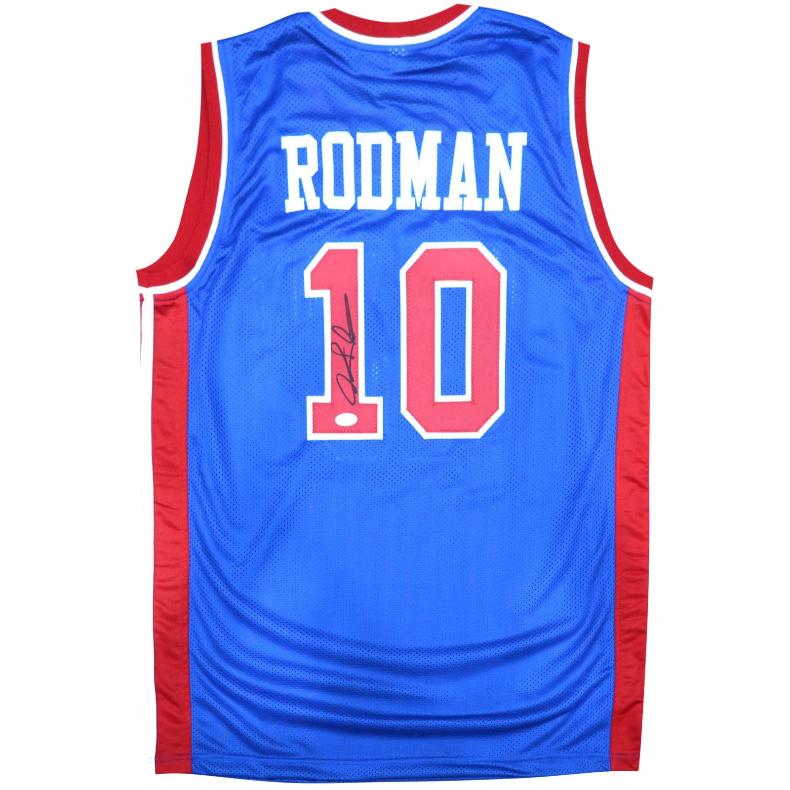 Dennis Rodman Autographed Detroit (Blue #10) Custom Jersey - Beckett