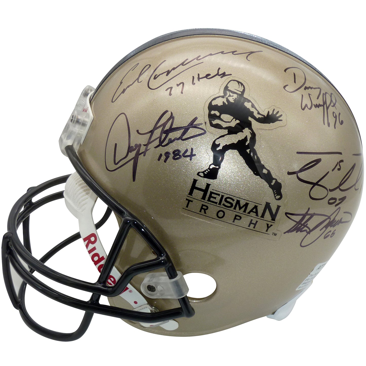 Heisman Trophy Winners Multi Autographed Heisman Full-Size Deluxe Replica Helmet - 11 Signatures