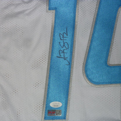 Amon-Ra St Brown Autographed Detroit (White #14) Custom Jersey - Beckett