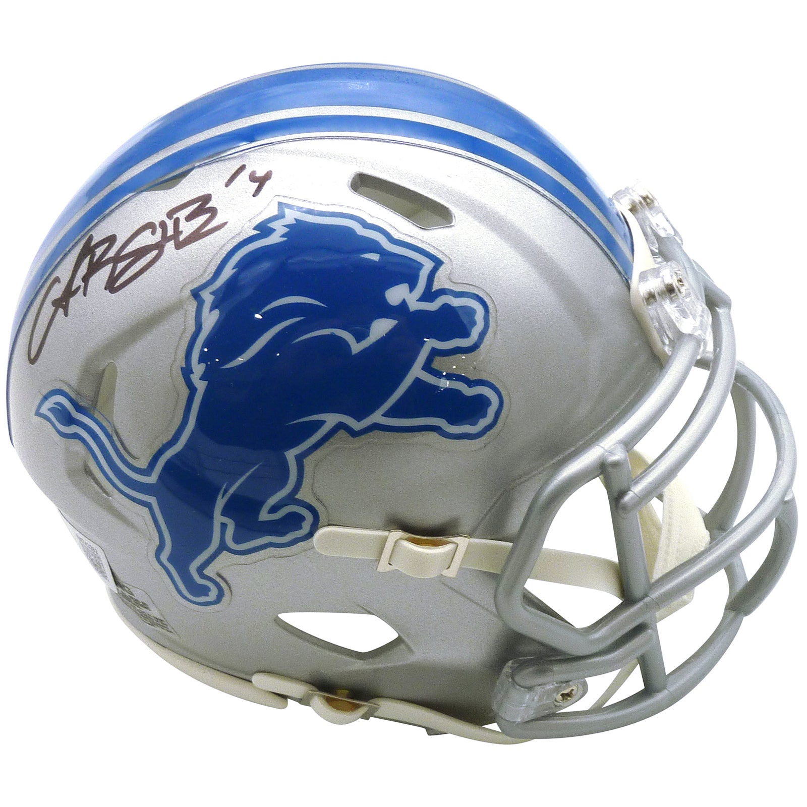 Amon-Ra St Brown Autographed Detroit Lions Mini Helmet - Beckett