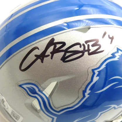 Amon-Ra St Brown Autographed Detroit Lions Mini Helmet - Beckett