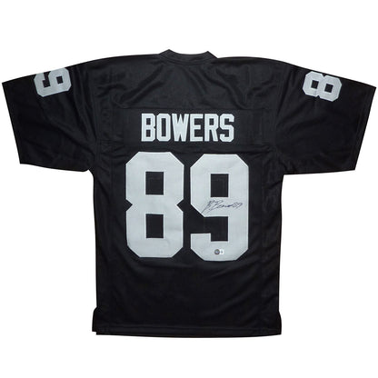 Brock Bowers Autographed Las Vegas (Black #89) Custom Stitched Jersey - Beckett