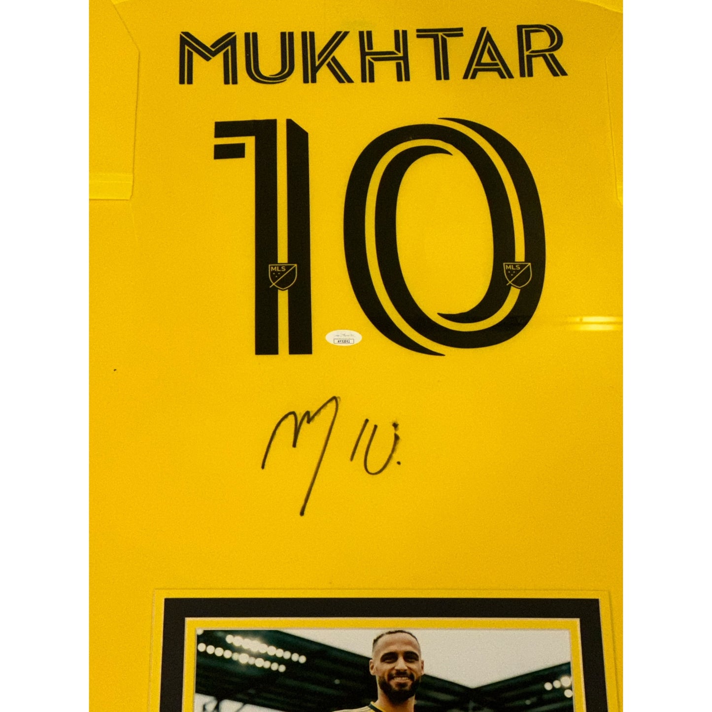 Hany Mukhtar Autographed Nashville SC (Yellow #10) Deluxe Framed MLS Soccer Jersey - JSA