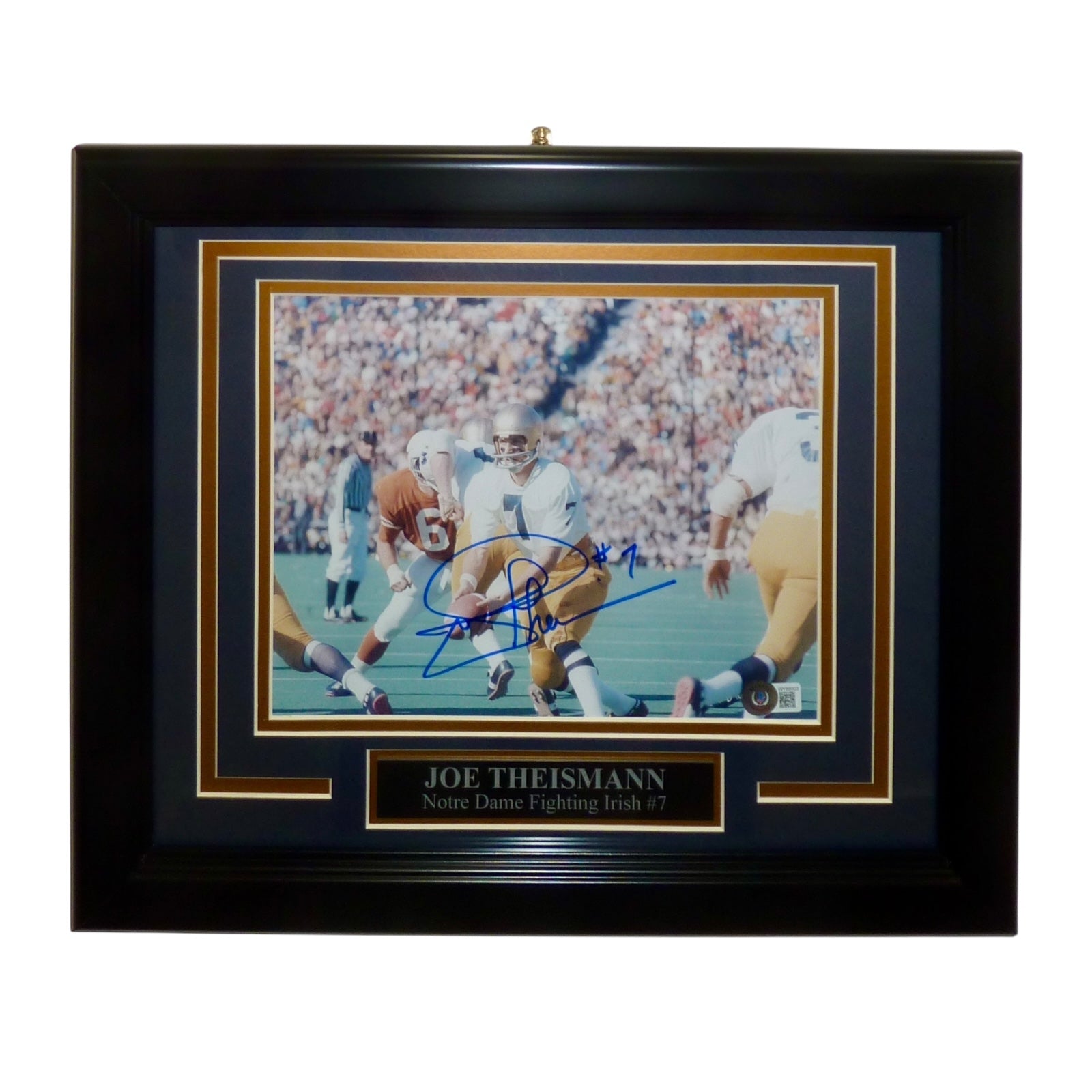 Joe Theismann Autographed Notre Dame Fighting Irish Deluxe Framed 8x10 Photo - Beckett