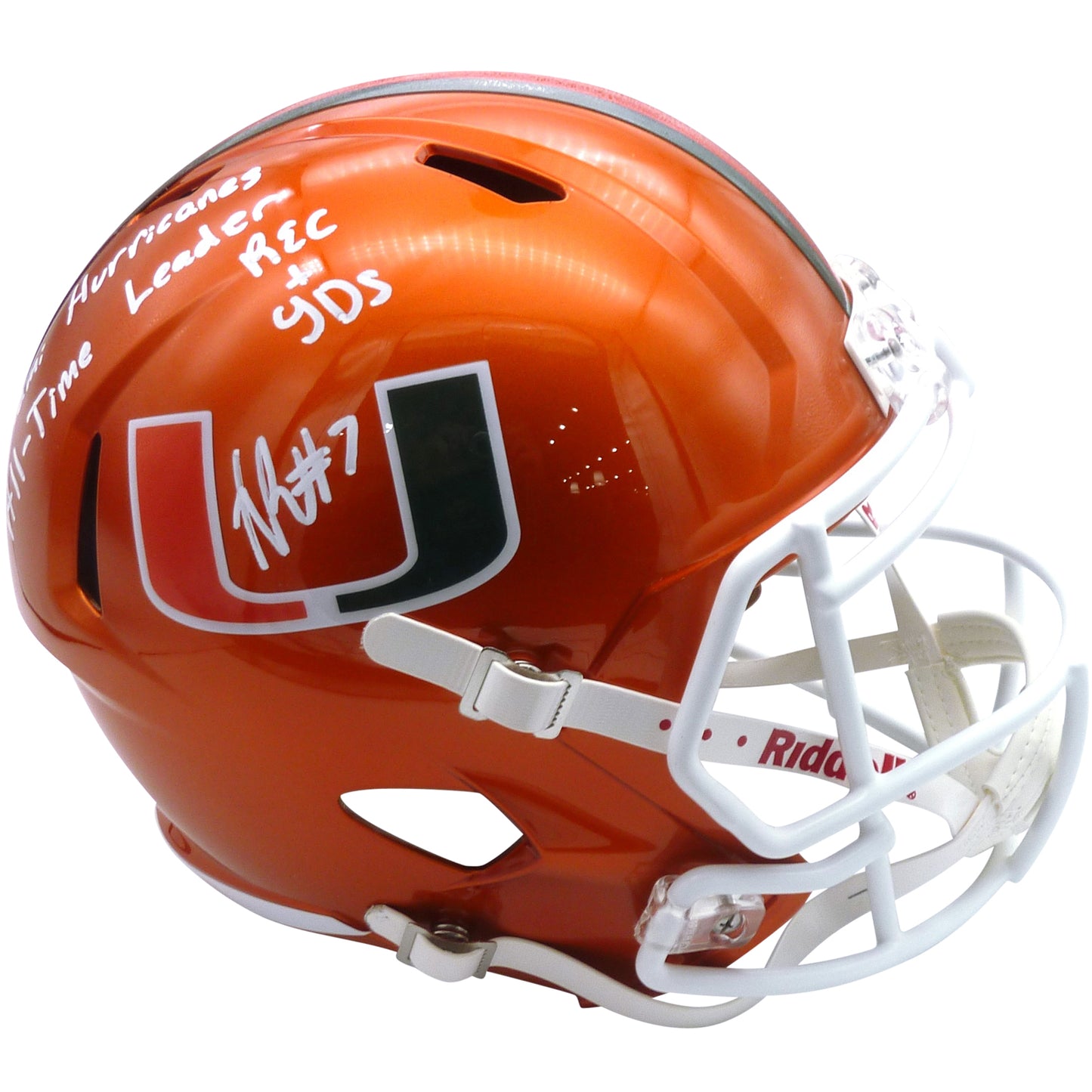 Xavier Restrepo Autographed Miami Hurricanes (FLASH Alternate) Deluxe Full-Size Replica Helmet - Limited Edition -JSA