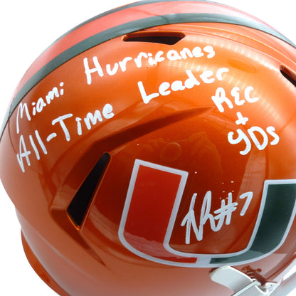 Xavier Restrepo Autographed Miami Hurricanes (FLASH Alternate) Deluxe Full-Size Replica Helmet - Limited Edition -JSA