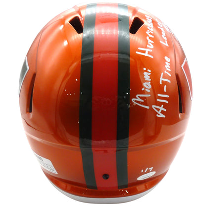 Xavier Restrepo Autographed Miami Hurricanes (FLASH Alternate) Deluxe Full-Size Replica Helmet - Limited Edition -JSA