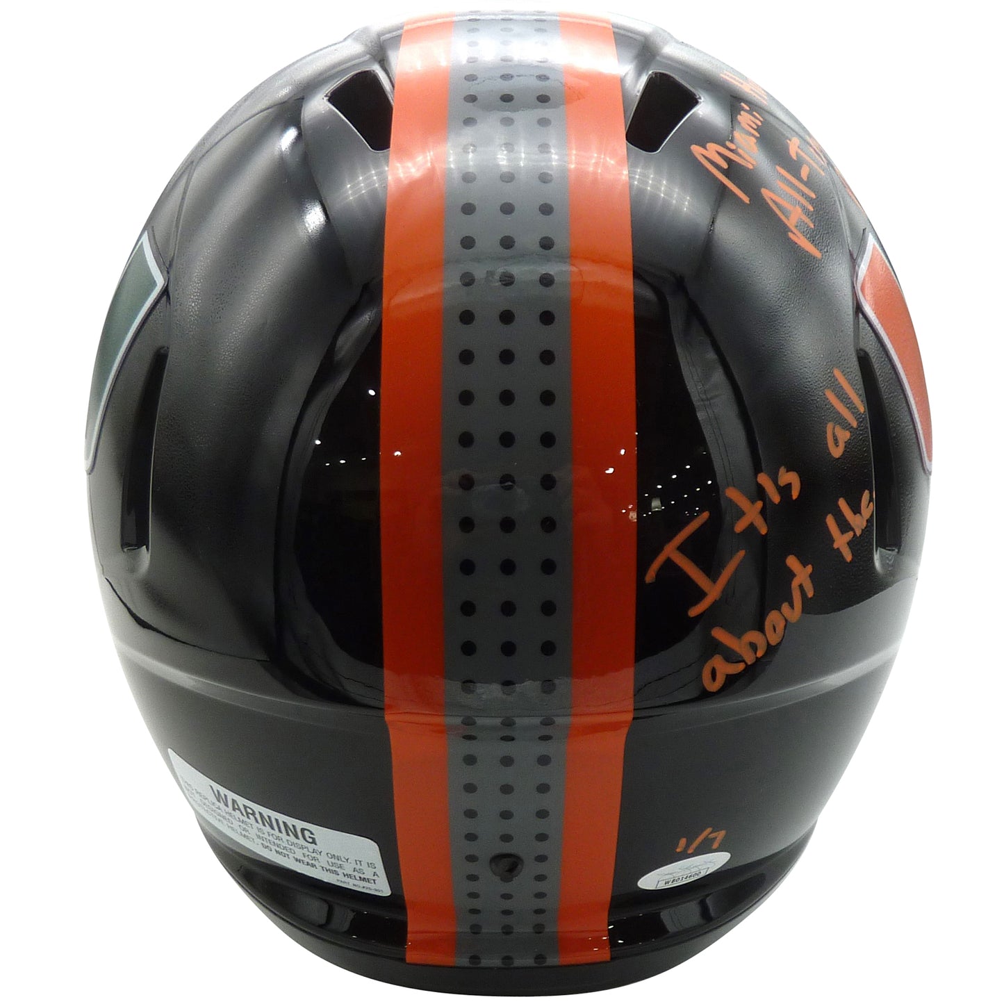 Xavier Restrepo Autographed Miami Hurricanes (Black Alternate) Deluxe Full-Size Replica Helmet - Limited Edition - JSA