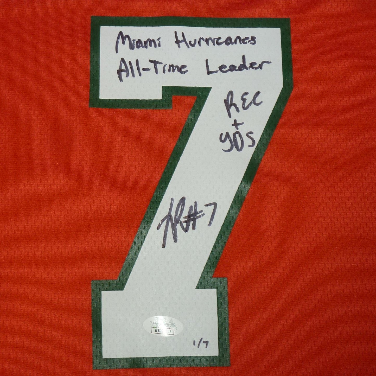 Xavier Restrepo Autographed Miami Hurricanes (Orange #7) Adidas Jersey - Limited Edition - JSA