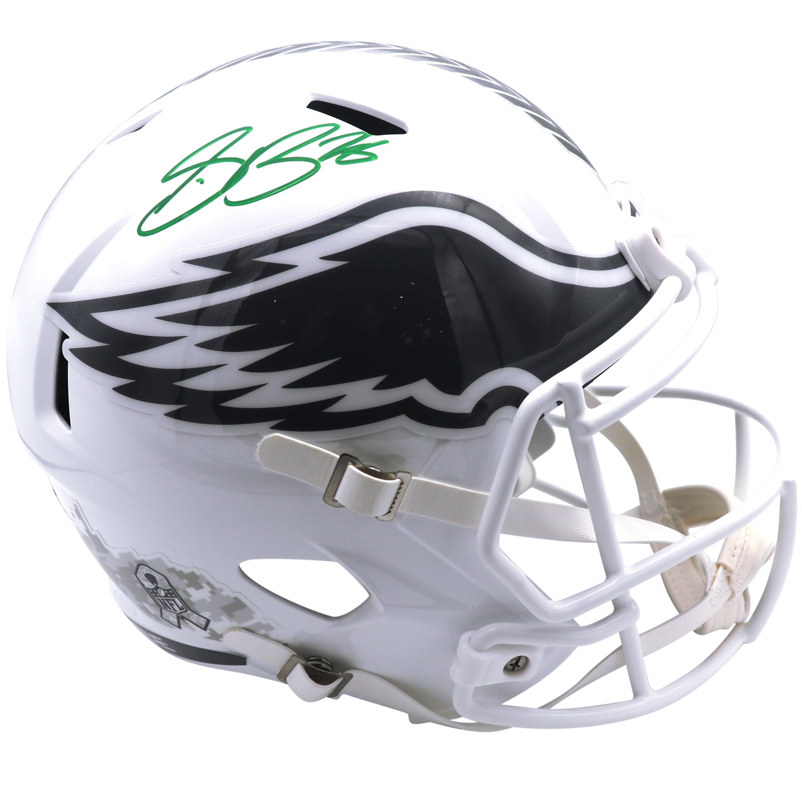 Saquon Barkley Autographed Philadelphia Eagles (Salute To Service STS3) Deluxe Full-Size Replica Helmet - Beckett