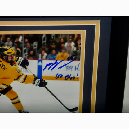 Mackie Samoskevich Autographed Michigan Wolverines Hockey Deluxe Framed 8x10 Photo