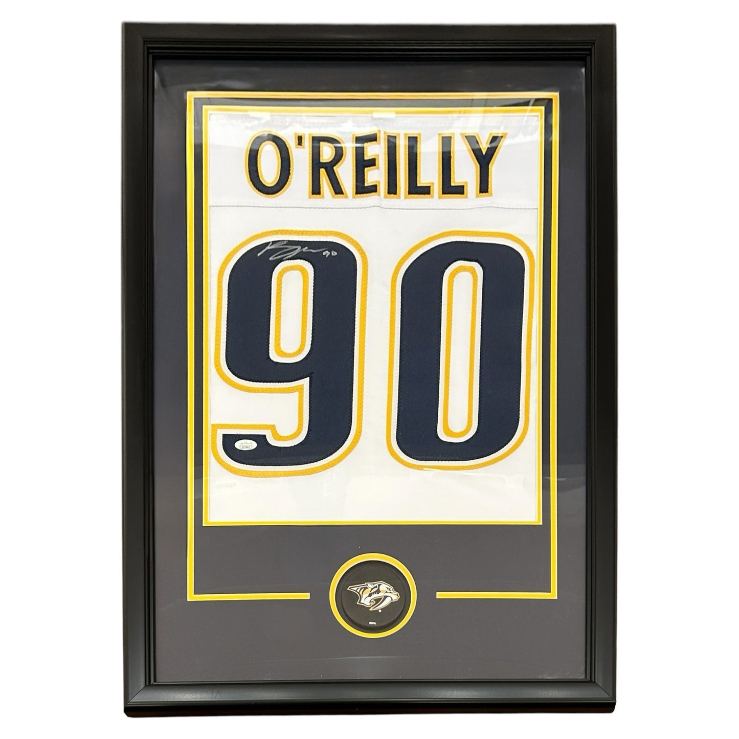 Ryan O'Reilly Autographed Nashville Predators (White #90) Jersey Display Frame - JSA