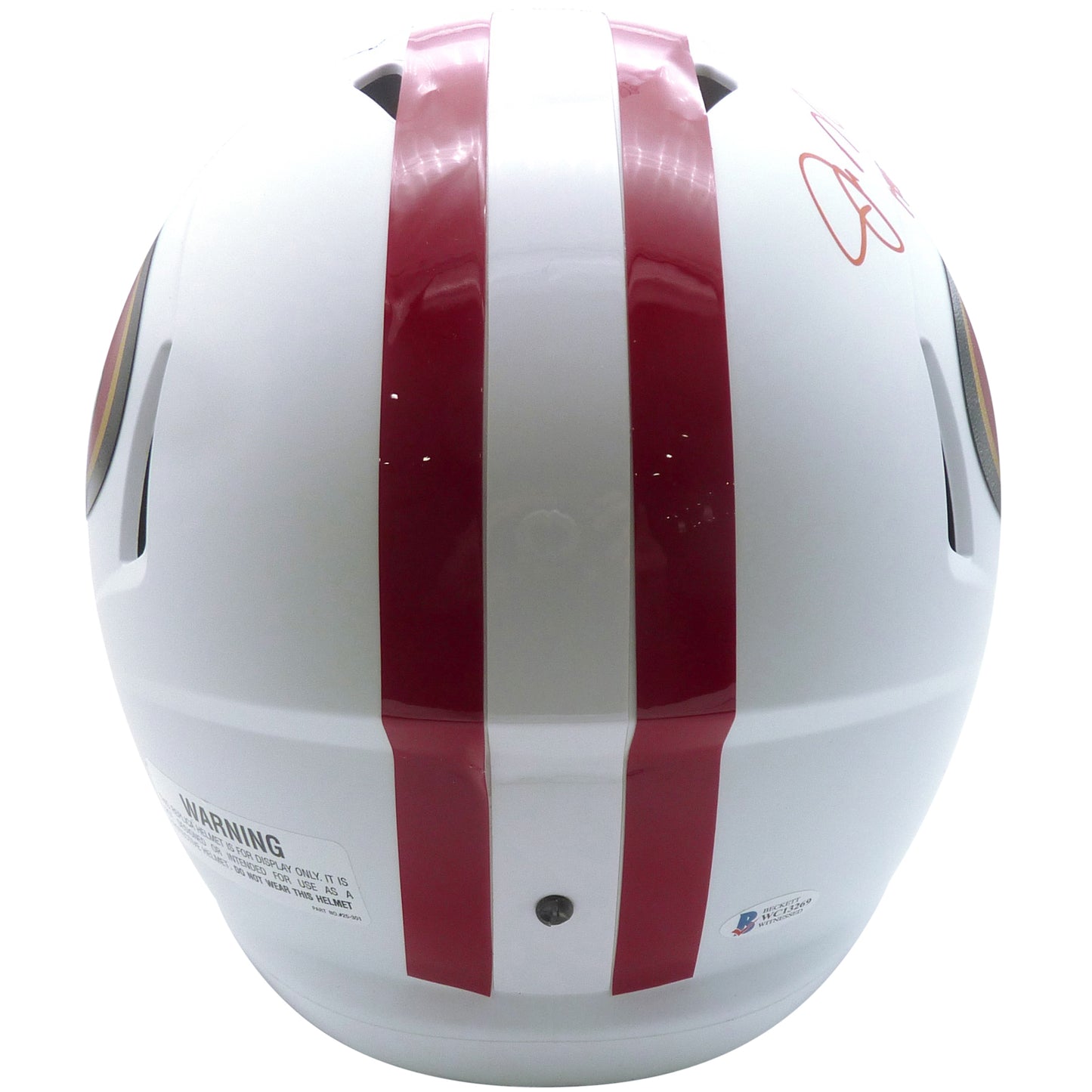 Joe Montana Autographed San Francisco 49ers (FLAT WHITE Alternate) Deluxe Full-Size Replica Helmet w/ "HOF 2000" - Beckett Witness