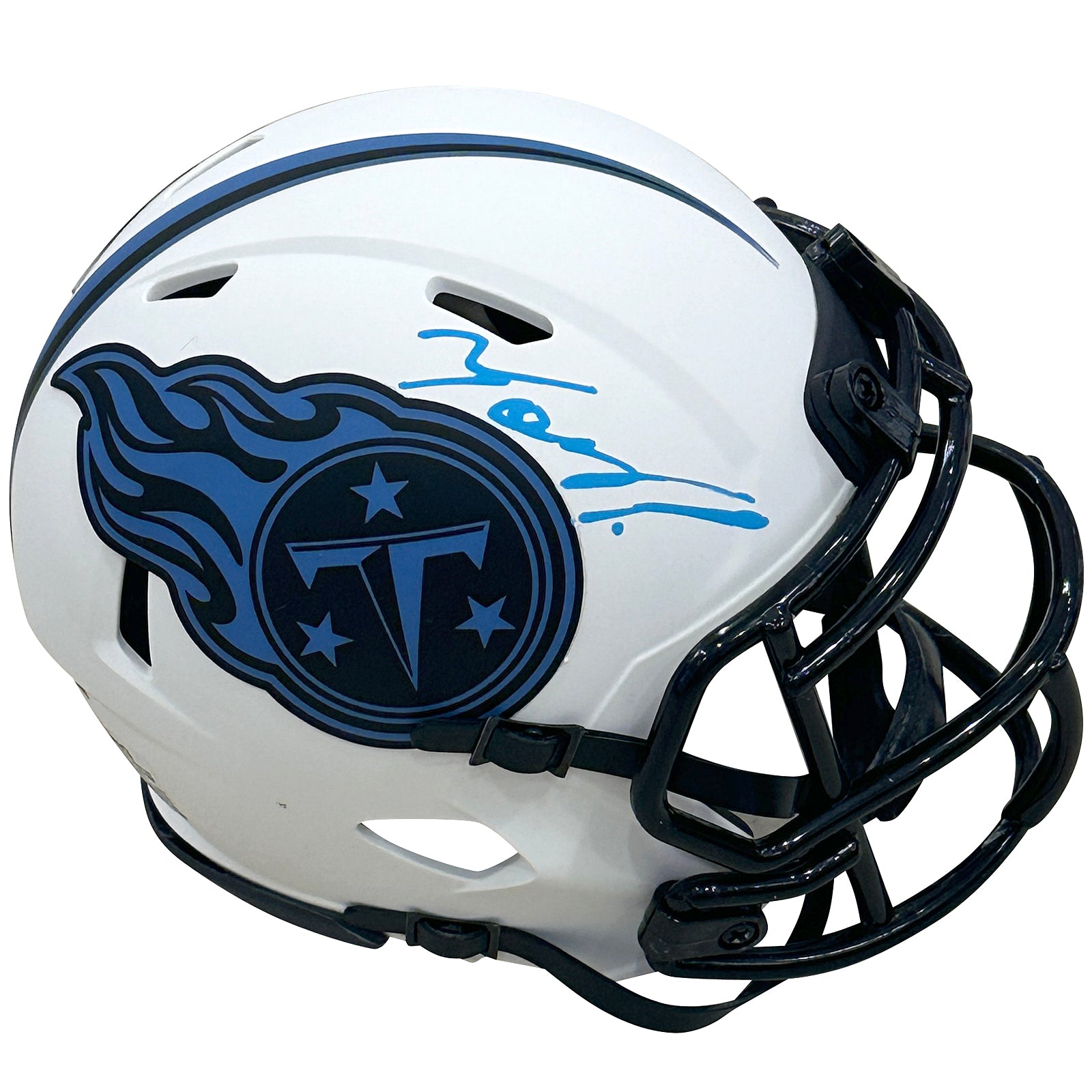 Tony Pollard Autographed Tennessee Titans (LUNAR Eclipse Alternate) Mini Helmet - Beckett