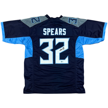 Tyjae Spears Autographed Tennessee (Navy Blue #32) Custom Jersey - Beckett